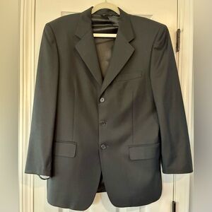 Classic Italian Men's Black Single-Breasted Suit Jacket 41R - 30x29